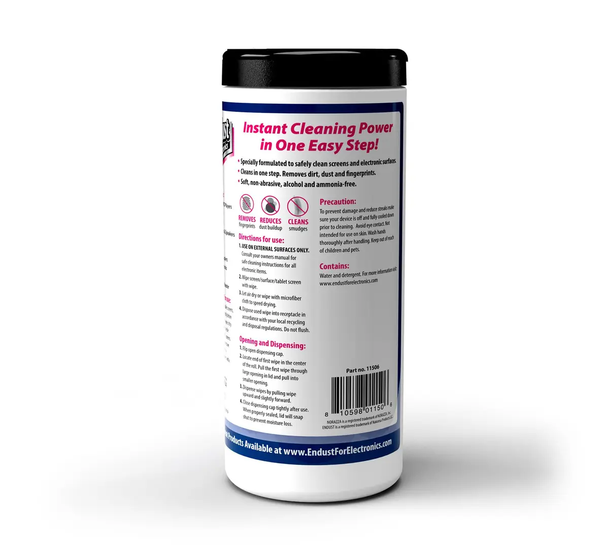 Norazza Surface Cleaning Wipes 140 Count | Alcohol & Ammonia Free Screen & Electronics Cleaner - view 3