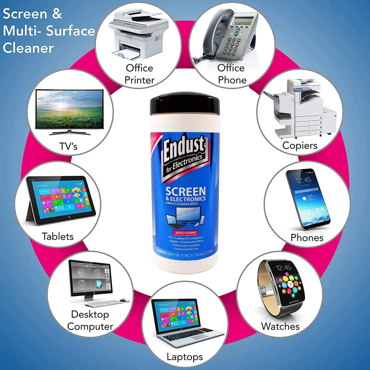 Norazza Endust For Electronics Screen & Surface Cleaning Wipes, 70 Wipes & Microfiber Towel | Alcohol & Ammonia Free - view 2