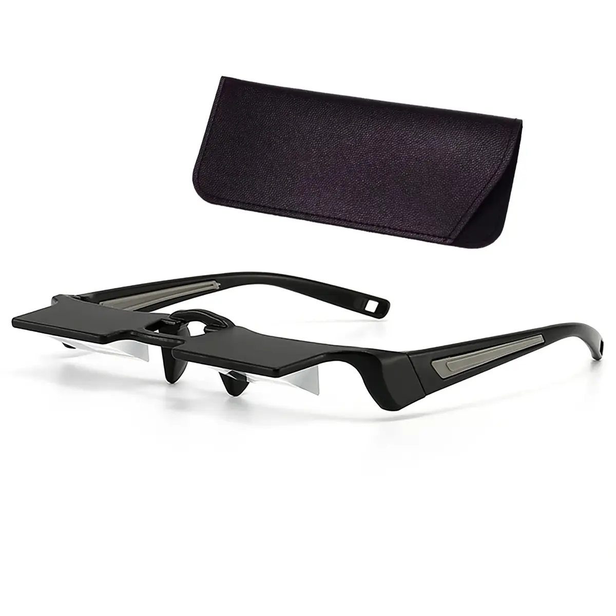 Sigvetan Lazy Glasses Laying Down Light Prism Glasses 0.39 in Wide | Neck Relaxer for Lying Down Reading & Watching TV (Grey) - main product image