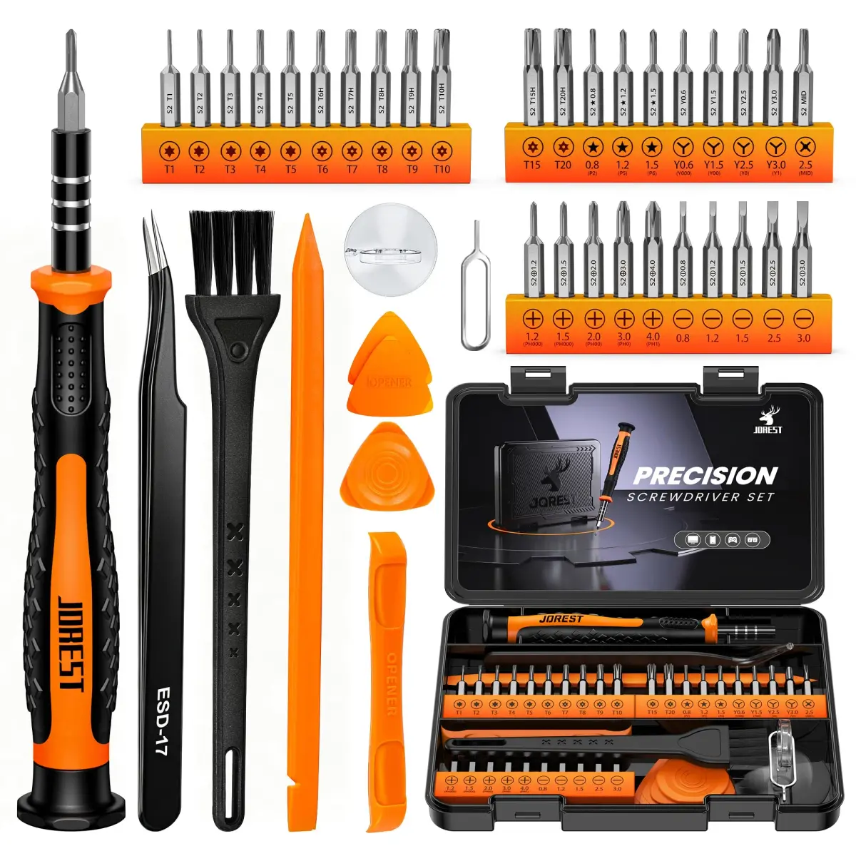 Jorest 40-Piece Precision Screwdriver Set with S2 Steel Bits & Accessories | For Electronics & Gadgets - main product image