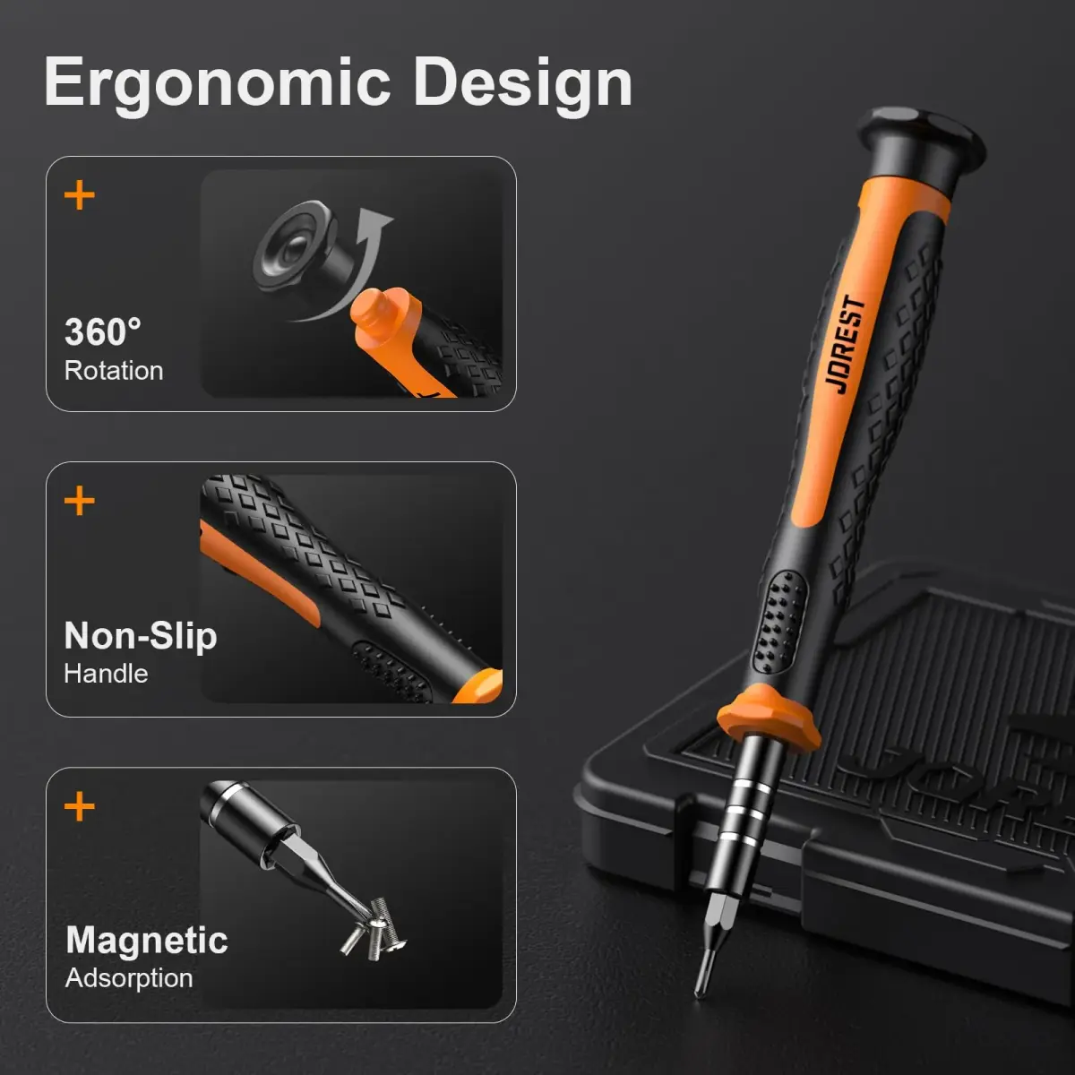 Jorest 40-Piece Precision Screwdriver Set with S2 Steel Bits & Accessories | For Electronics & Gadgets - view 2