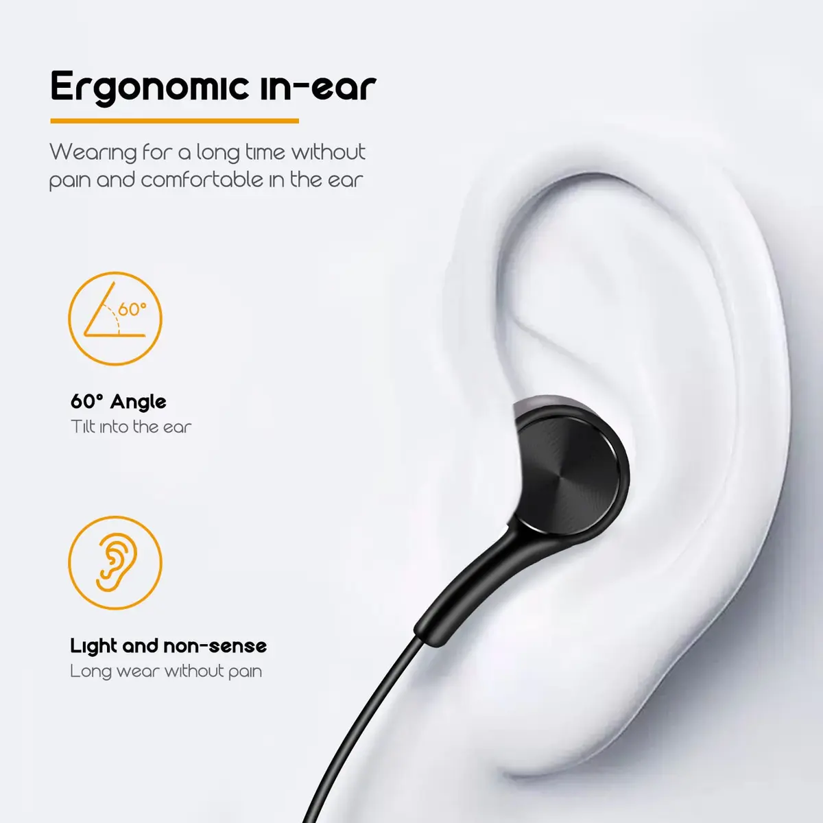 BCRKLO Wired Earphones in Ear Headphones Earbuds for iPhone 13 12/12 Mini 11 Pro/11 Pro Max Stereo Noise-Isolating, Silicone Comfort, 32Ω Impedance - view 4