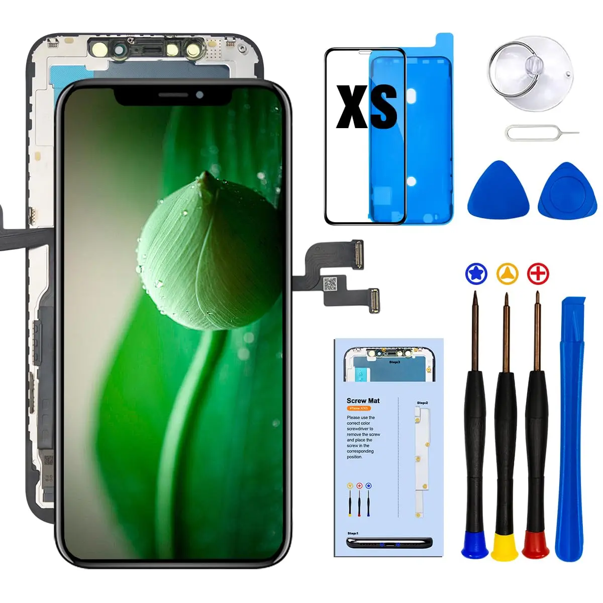 SIMDOG iPhone XS Screen Replacement Kit 5.8" Full HD | HD Display with 3D Touch & True Tone Programmable - main product image