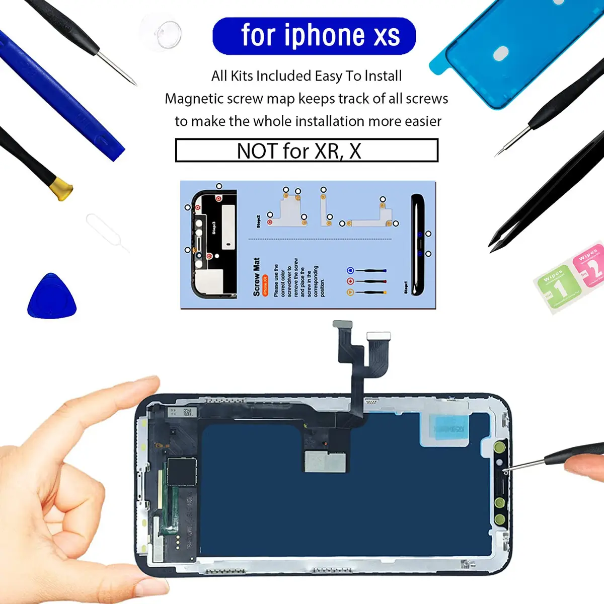 SIMDOG iPhone XS Screen Replacement Kit 5.8" Full HD | HD Display with 3D Touch & True Tone Programmable - view 8