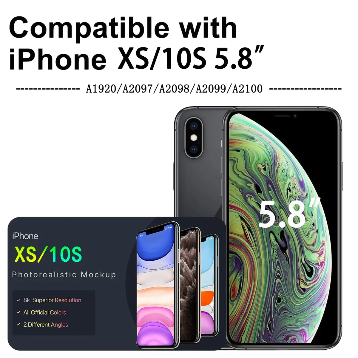 SIMDOG iPhone XS Screen Replacement Kit 5.8" Full HD | HD Display with 3D Touch & True Tone Programmable - view 2