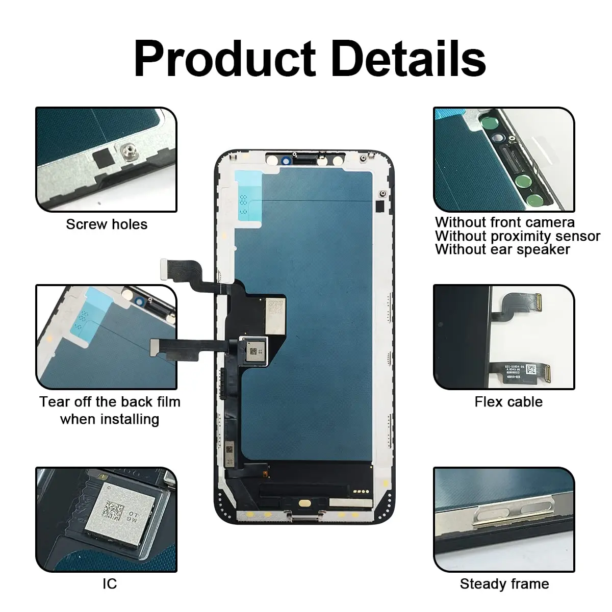 SIMDOG iPhone XS Max Screen Replacement Kit Black 6.5 inch (16.51 cm) | Full HD Display with Tools - view 6