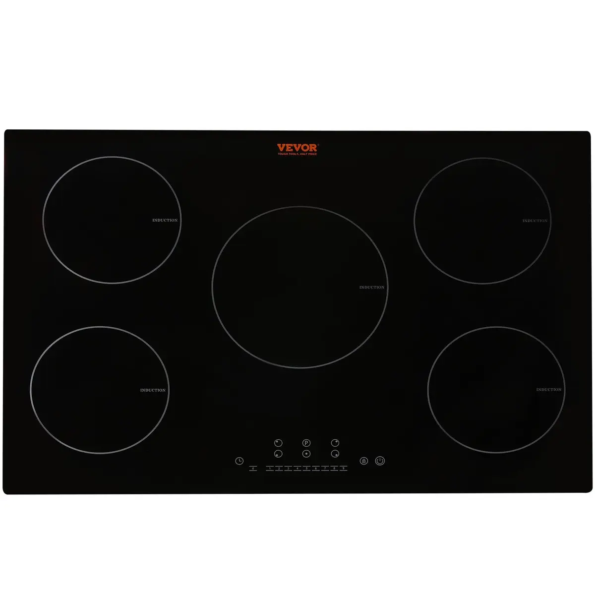 VEVOR 30 Inch 5 Burner Induction Cooktop 9000W 240V | Built-in Ceramic Glass with Sensor Touch Controls - main product image