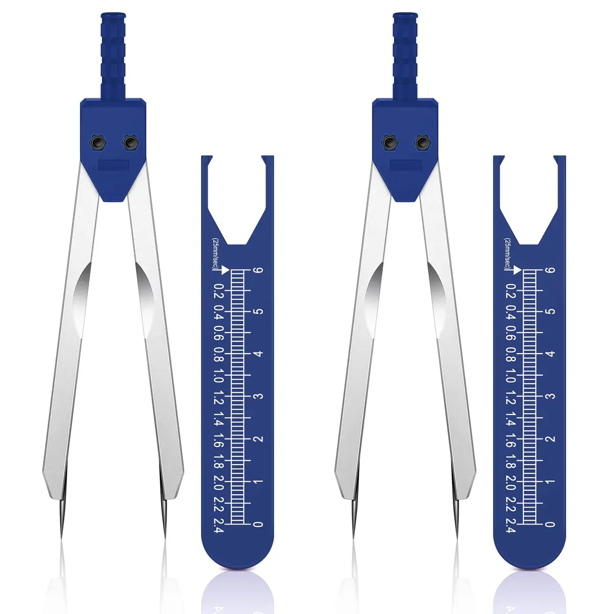 Frienda Blue EKG Calipers with Ruler | 18 cm (7.05 Inch) Stainless Steel Medical Tool - main product image