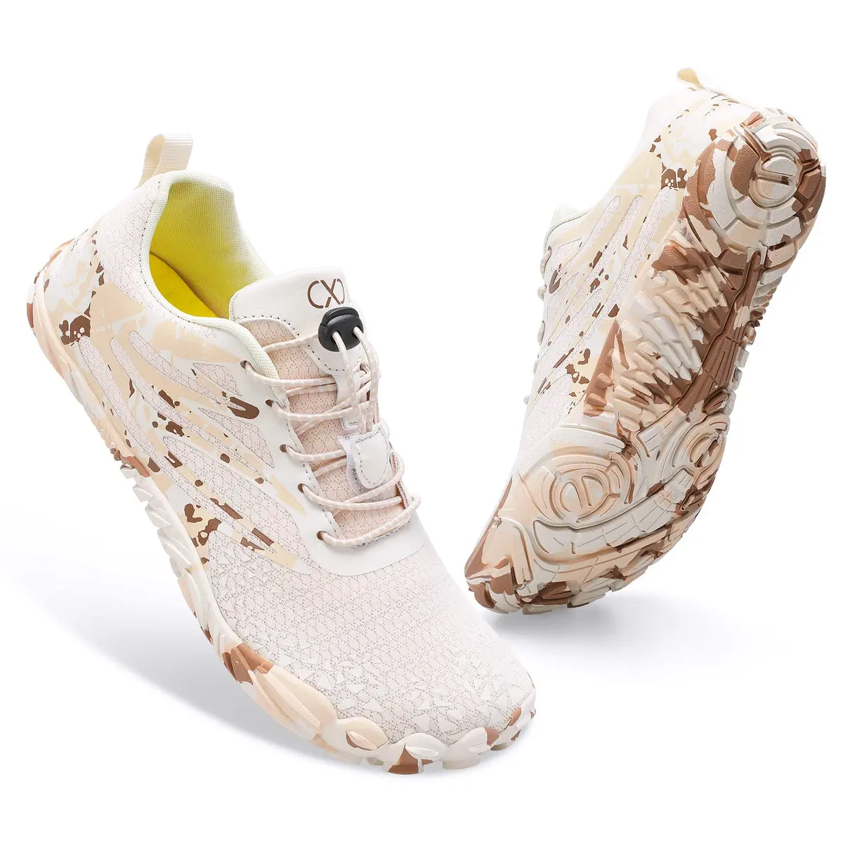 XIHALOOK Barefoot Sports Water Aqua Shoes for Men & Women Beige Brown, 25.4cm (10in) | Quick Dry Breathable Mesh - main product image