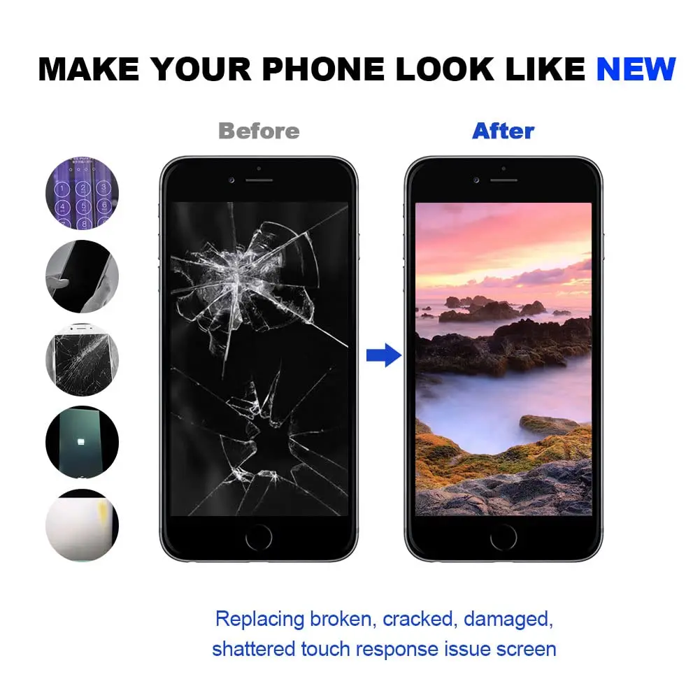 SIMDOG iPhone 8 Plus Screen Replacement 5.5 Inch Black | Incell Technology LCD Digitizer Assembly with Repair Tools - view 4