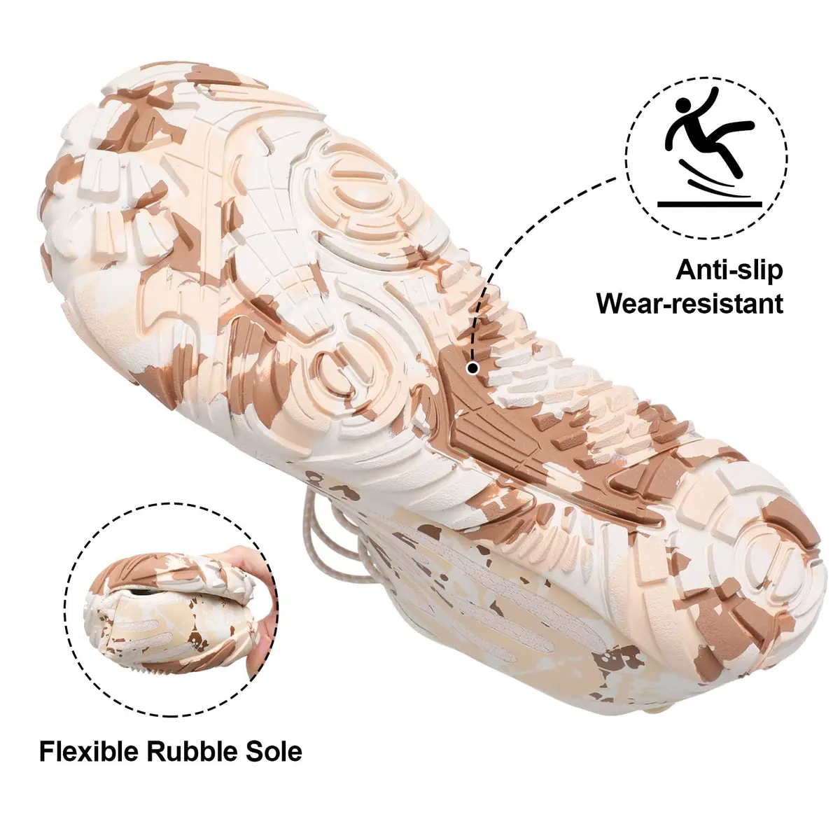 XIHALOOK Womens Quick Dry Barefoot Beach Water Shoes Beige Brown, US W 7.5/M 6 | Breathable Mesh & Anti-Slip Rubber Sole - view 6