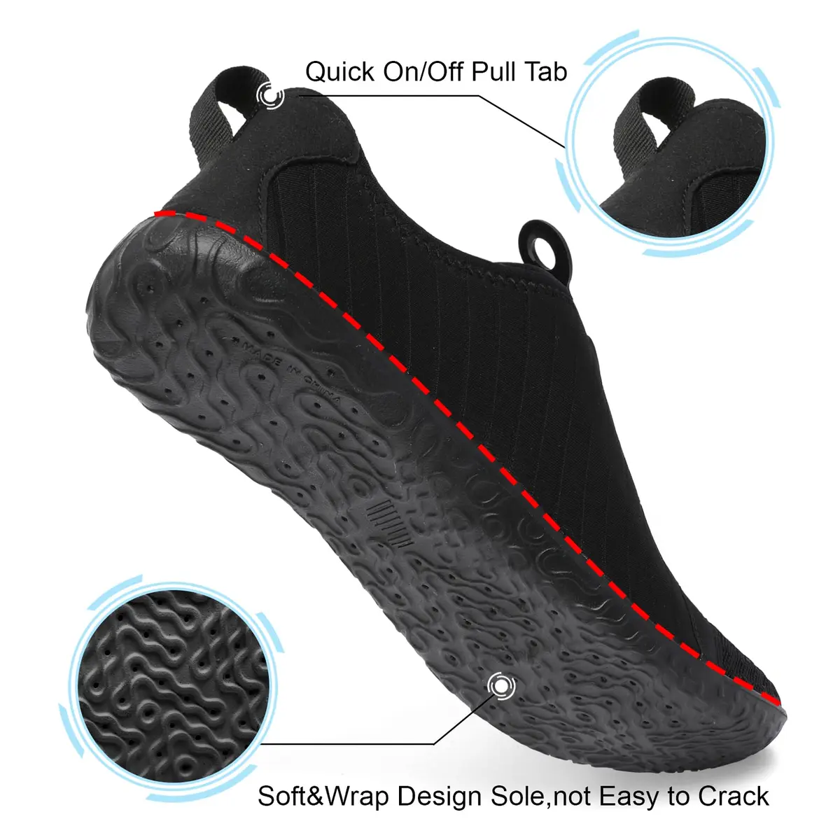 Spesoul Water Shoes Breathable Quick Dry Barefoot Aqua Socks for Pool & Beach 8-9 Women/6.5-7 Men | Outdoor Water Sports - view 3