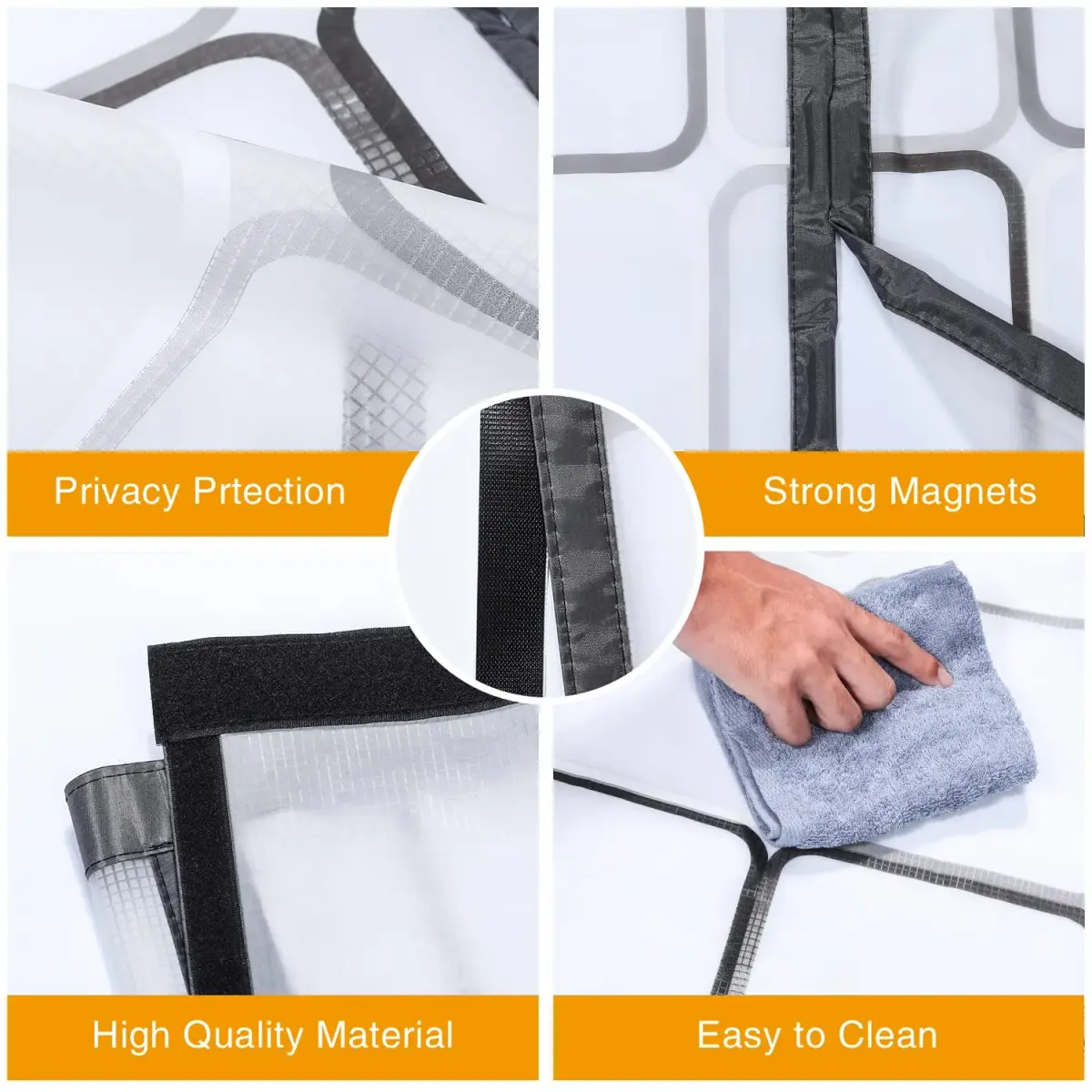 Alyseldy Magnetic Insulated Door Curtain 80.7" x 35.4" | Energy Saving & Easy Install for Doors up to 34" x 80" - view 6