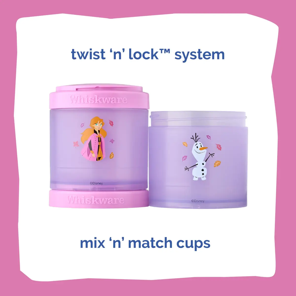 Whiskware Disney Princess Frozen Stackable Snack Containers 2.33 Cup | Cute & Durable for Kids - view 3