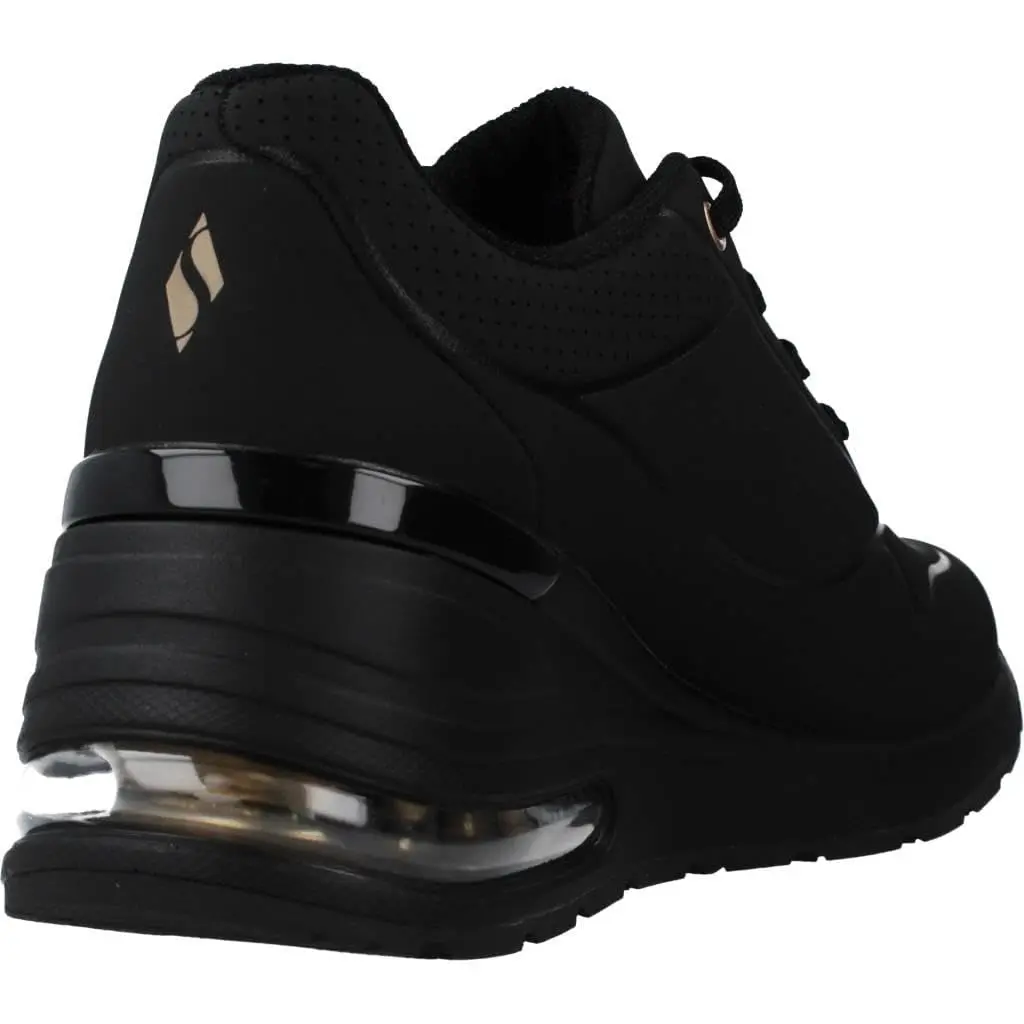 Skechers Million Air Elevated Air Women's Fashion Sneakers Black 2.5-inch Wedge Heel | Comfortable & Stylish - view 3