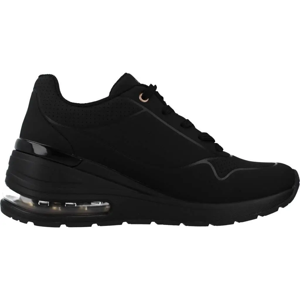 Skechers Million Air Elevated Air Women's Fashion Sneakers Black 2.5-inch Wedge Heel | Comfortable & Stylish - view 4