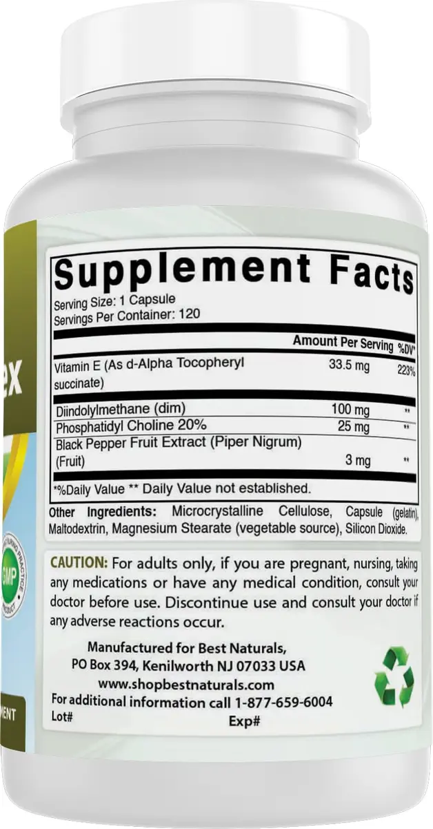 Best Naturals DIM Complex 100 mg 120 Capsules | Supports Hormonal Balance & Detox in India - view 6