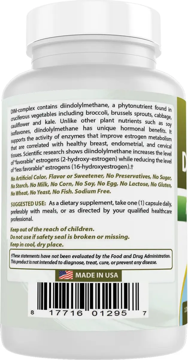 Best Naturals DIM Complex 100 mg 120 Capsules | Supports Hormonal Balance & Detox in India - view 7