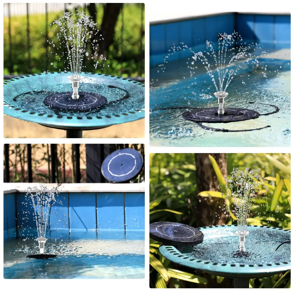 AISITIN 3.5W Solar Fountain Pump with 9.8ft Cord & 8 Nozzles | Attracts Birds, DIY Water Features - view 9