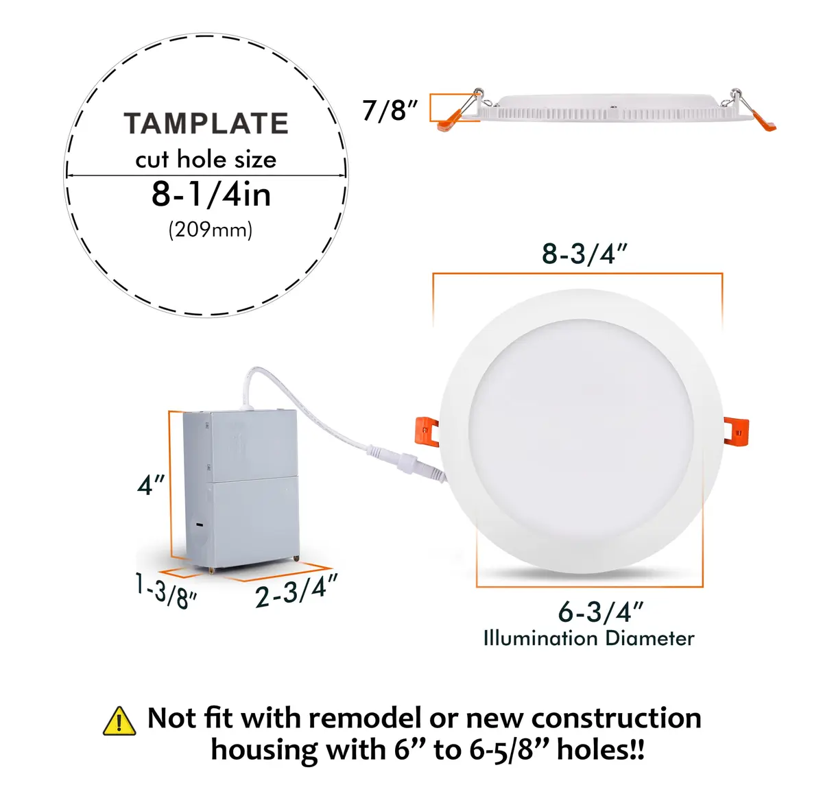 CLOUDY BAY 8 inch Smart WiFi LED Recessed Lights 4 Pack | Color Changing, Alexa & Google Compatible, Wet Location - view 5
