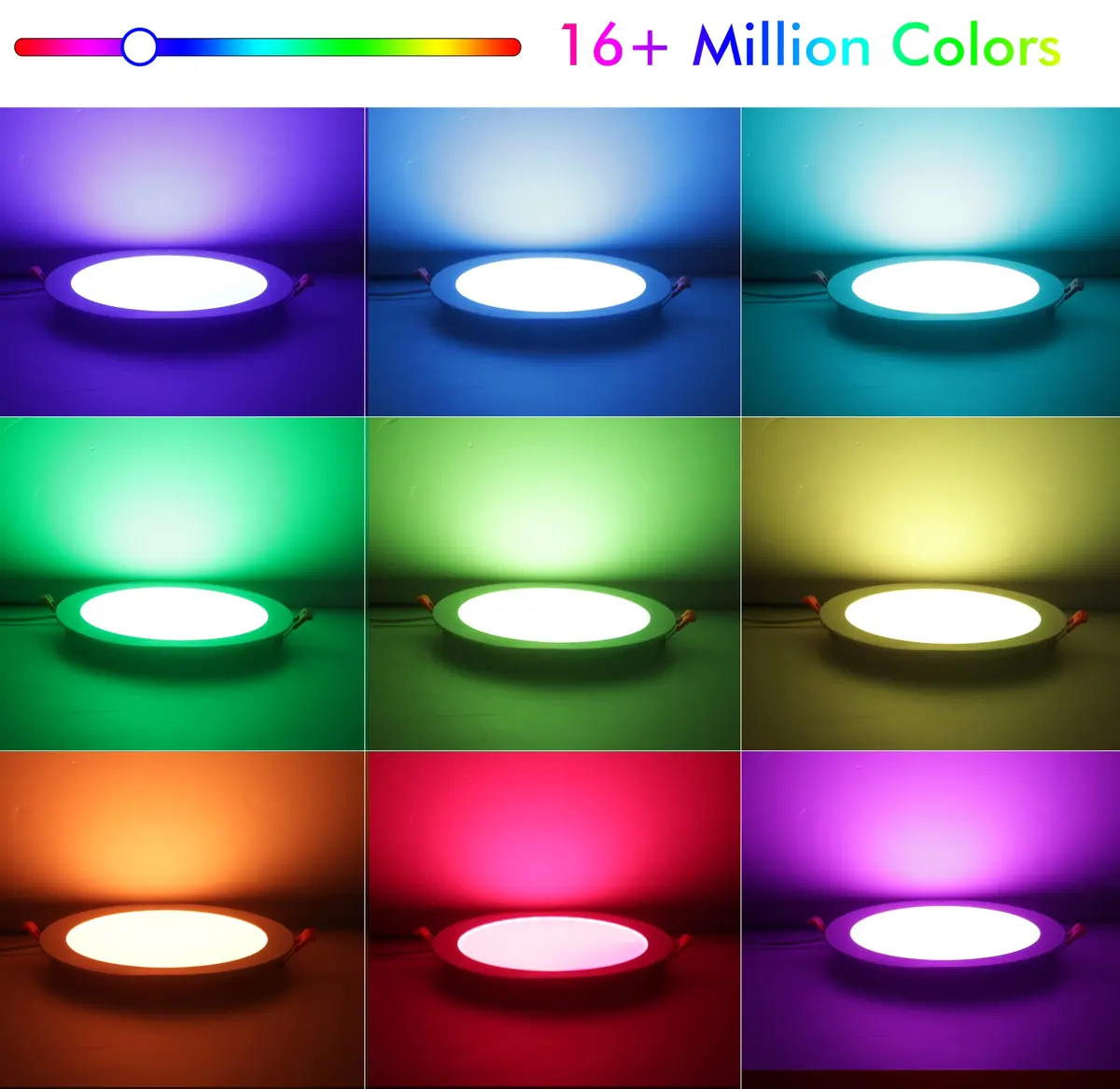 CLOUDY BAY 8 inch Smart WiFi LED Recessed Lights 4 Pack | Color Changing, Alexa & Google Compatible, Wet Location - view 3