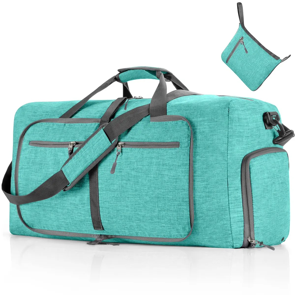 Vomgomfom Travel Duffle Bag 85L Foldable Waterproof Men Women Mint Green | Large Capacity & Compact Fold - main product image