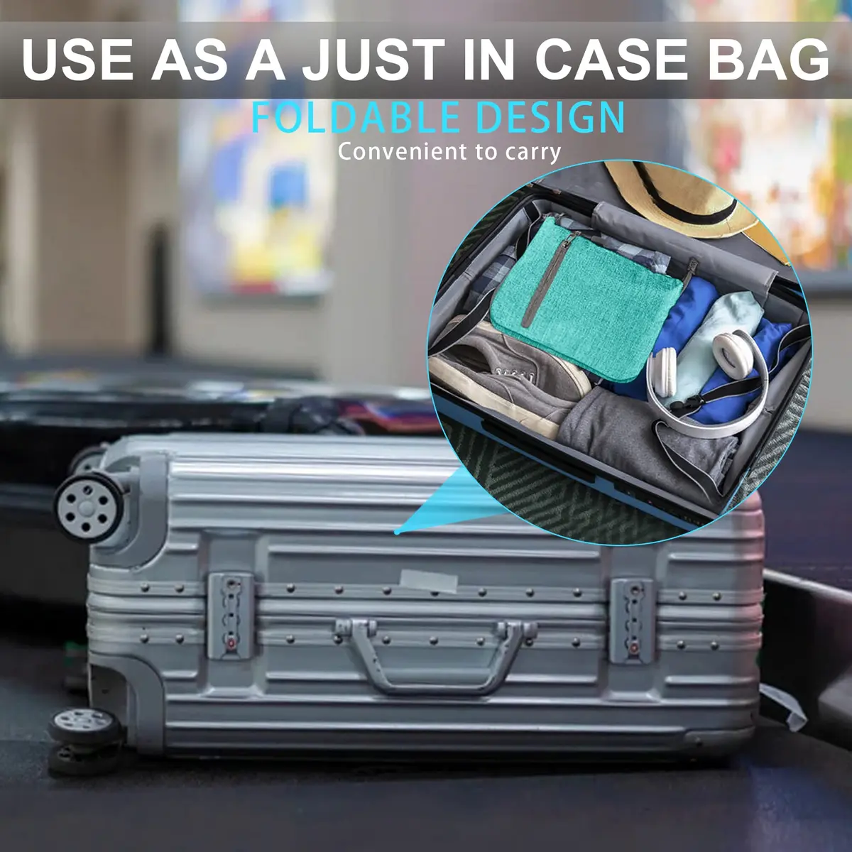 Vomgomfom Travel Duffle Bag 85L Foldable Waterproof Men Women Mint Green | Large Capacity & Compact Fold - view 6
