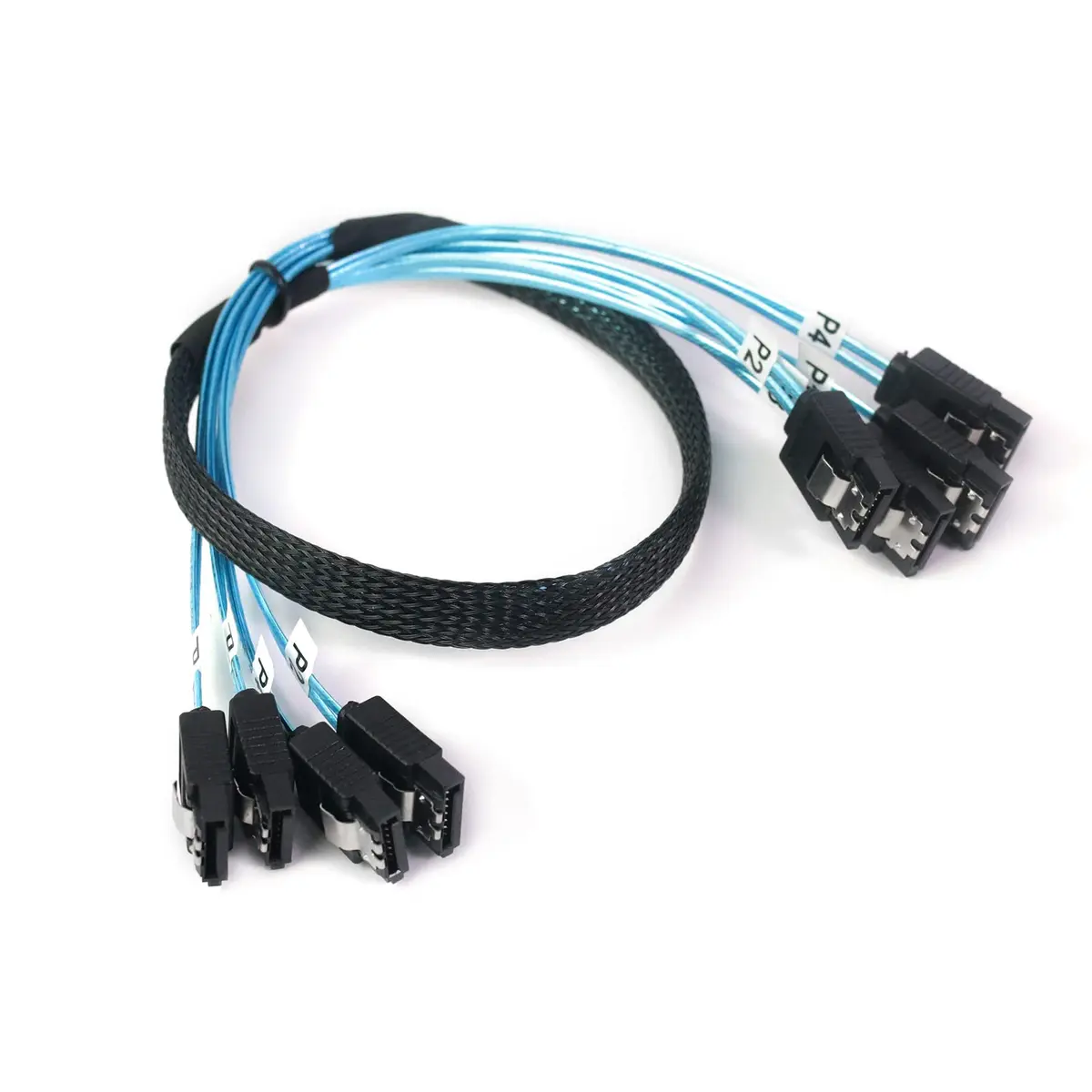 ADCAUDX SATA-III Cable 0.5M (1.6ft) 4-Pack | 6Gbps Data Transfer with Locking Latch - main product image