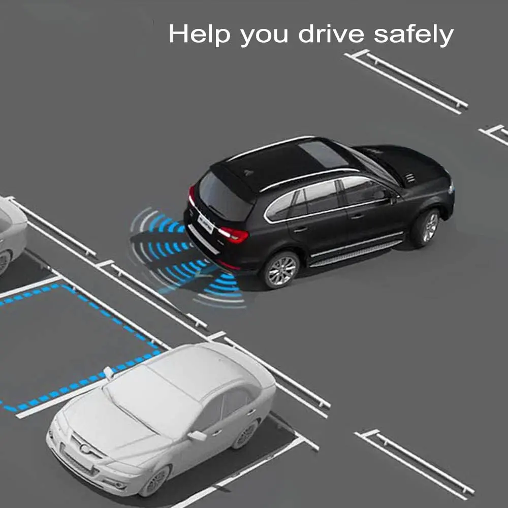 Elsnu Car Reverse Radar System with 4 Sensors | Beep Voice Warning LCD Monitor - view 3
