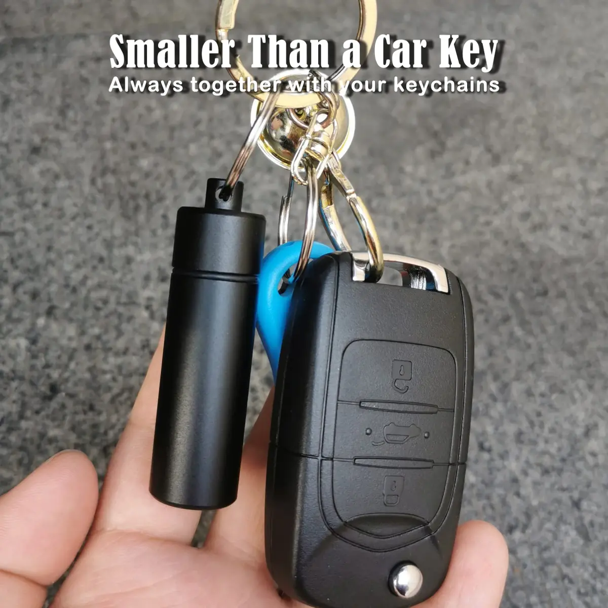 LETAOWJ Small Pill Box Waterproof Keychain Pill Holder with Keyring | 1 Compartment - view 7