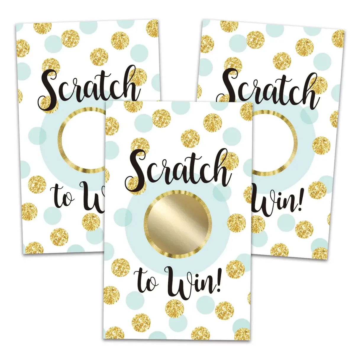 KRUCVOJO Gold Blank Gift Certificate Scratch Off Cards | 50 Cards & 50 Labels (2" x 3.5") - main product image