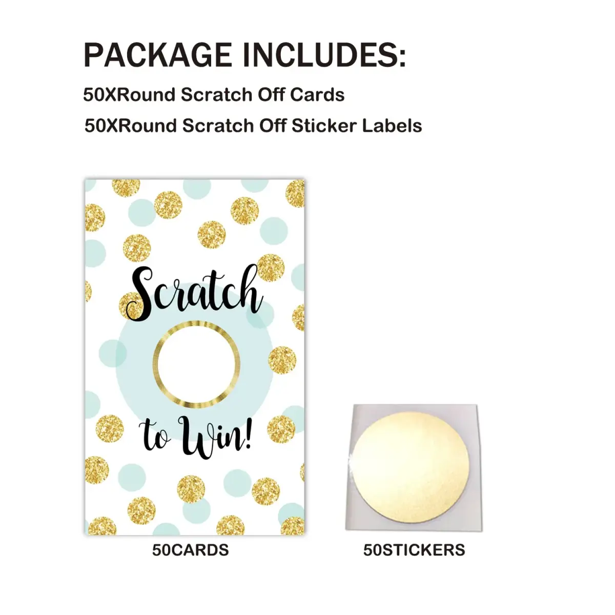 KRUCVOJO Gold Blank Gift Certificate Scratch Off Cards | 50 Cards & 50 Labels (2" x 3.5") - view 4