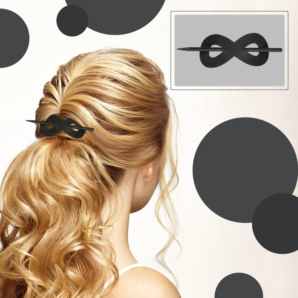 UHOMENY Leather Hair Barrette with Stick | Elegant 3-Piece Set for Women & Girls - view 5