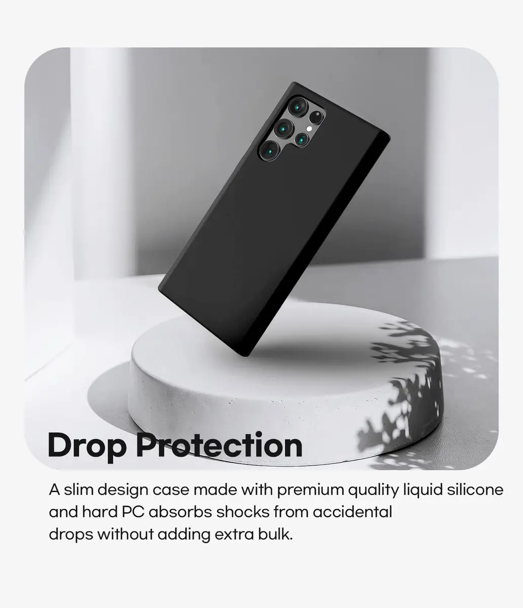 GOOSPERY Liquid Silicone Compatible with Samsung Galaxy S22 Ultra Case, Silky-Soft Touch Full Body Protection Shockproof Cover Case with Soft Microfiber Lining (Black) | Full Coverage Shockproof - view 2