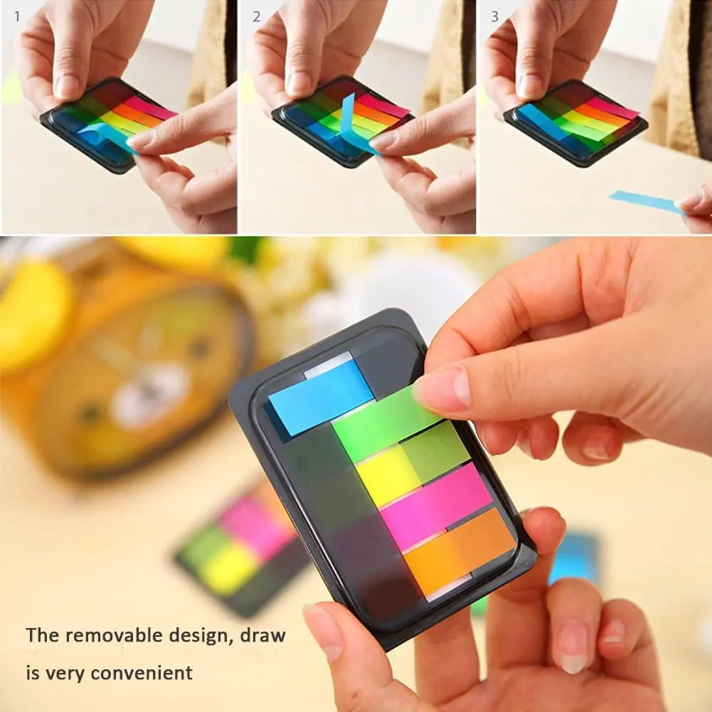 XLSFPY Transparent Sticky Index Tabs 300PCS (3 Packs) | Waterproof & Repositionable Page Markers for Books & Files - view 4