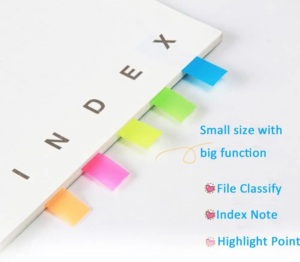 XLSFPY Transparent Sticky Index Tabs 300PCS (3 Packs) | Waterproof & Repositionable Page Markers for Books & Files - view 5