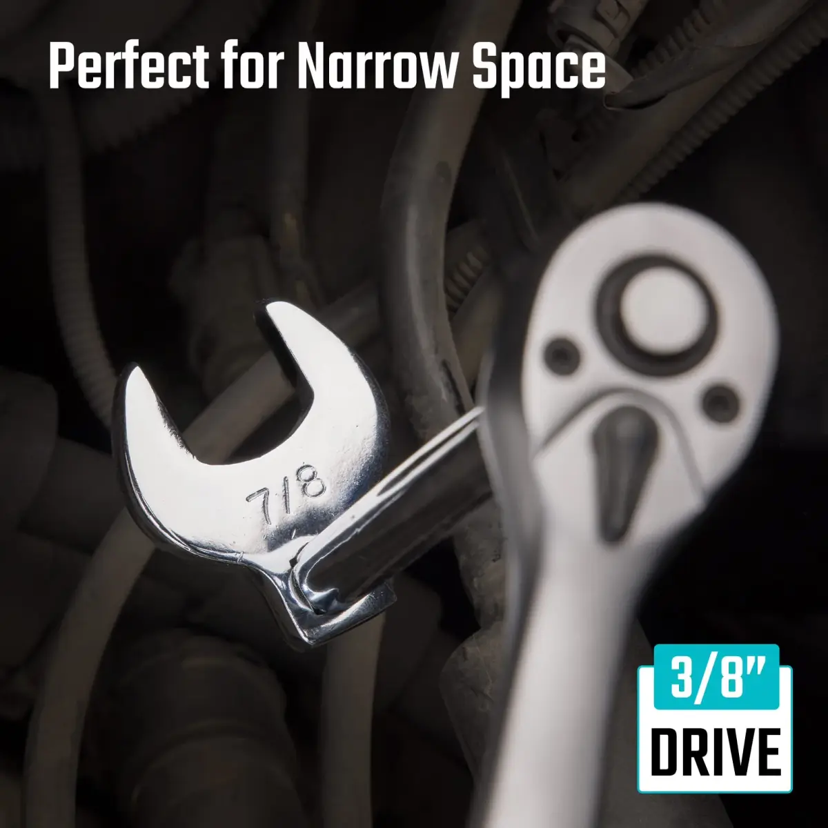 DURATECH 19-Piece 3/8" Drive Crowfoot Wrench Set with 2 Extension Bars | Metric & SAE for Tight Spaces - view 5