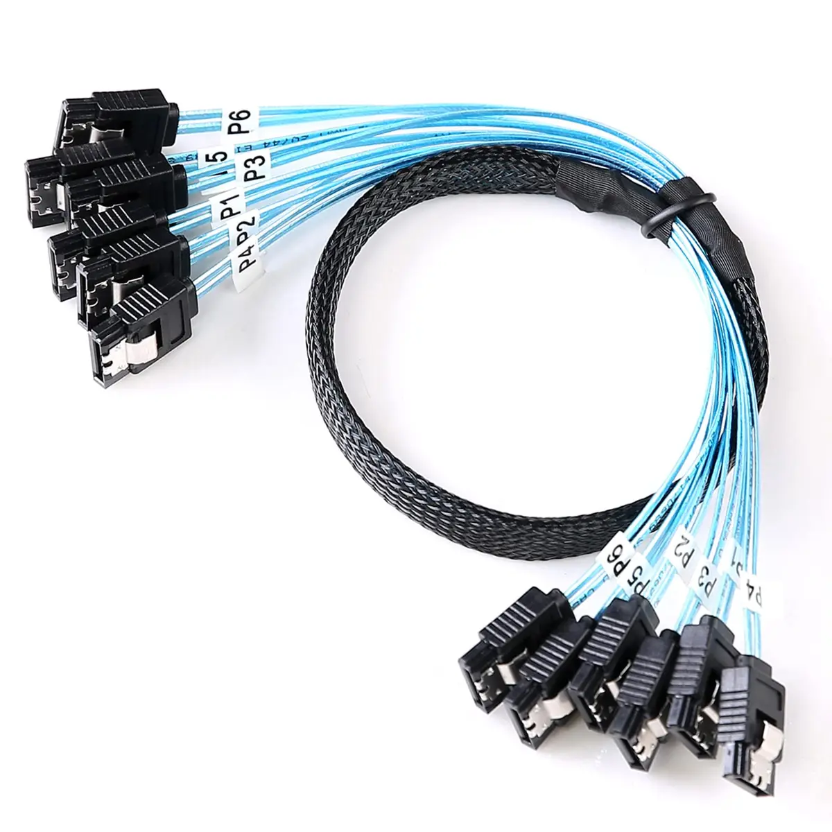 ADCAUDX SATA-III Cable-0.5M | 6 Pack Data Cables for HDD/SSD, SATA 7 Pin, 6Gbps, Nylon Braided - main product image