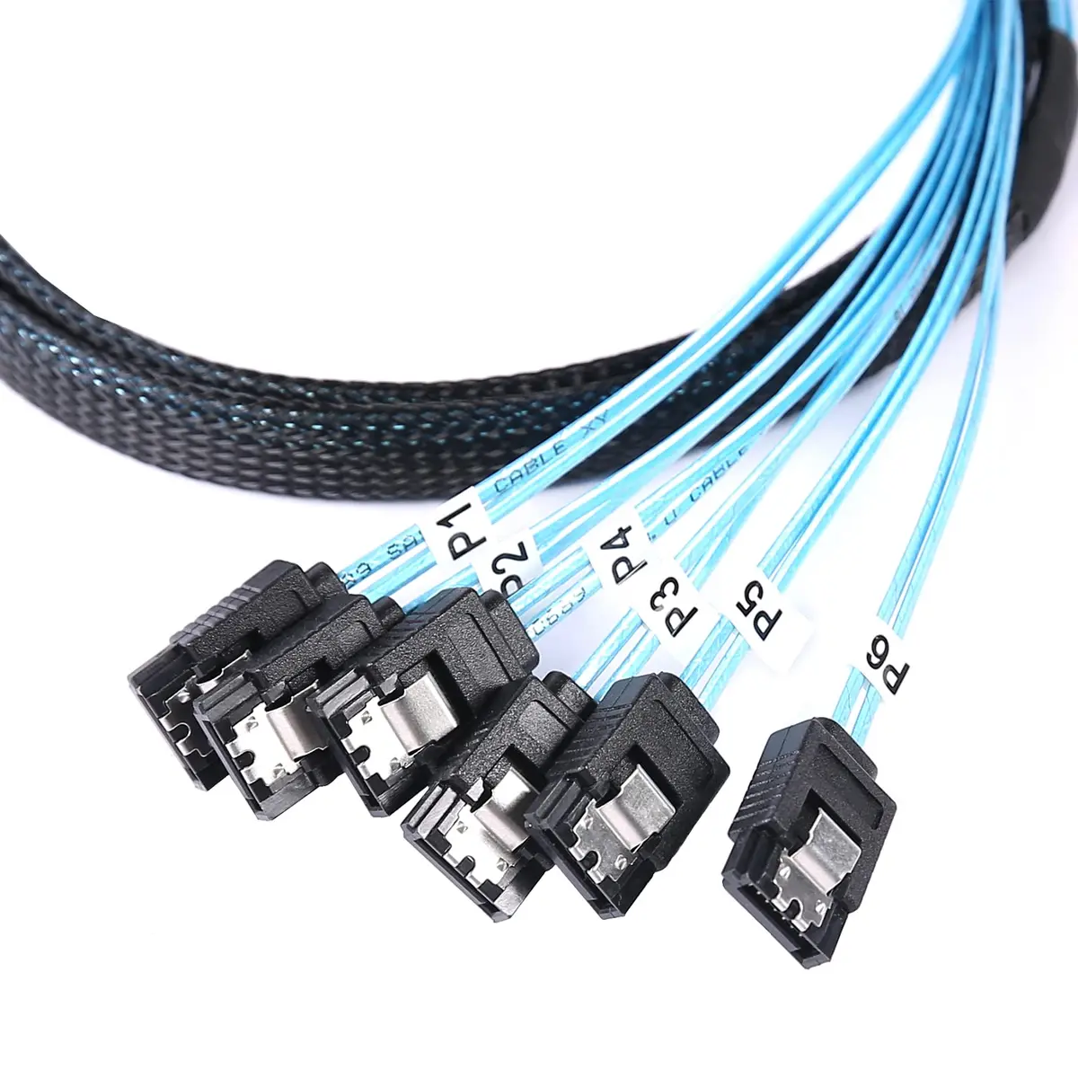 ADCAUDX SATA-III Cable 1M (3.3ft) 6Gbps, 6-Pack Braided Nylon Data Cable | Secure Locking Latch for Internal Drives - view 5