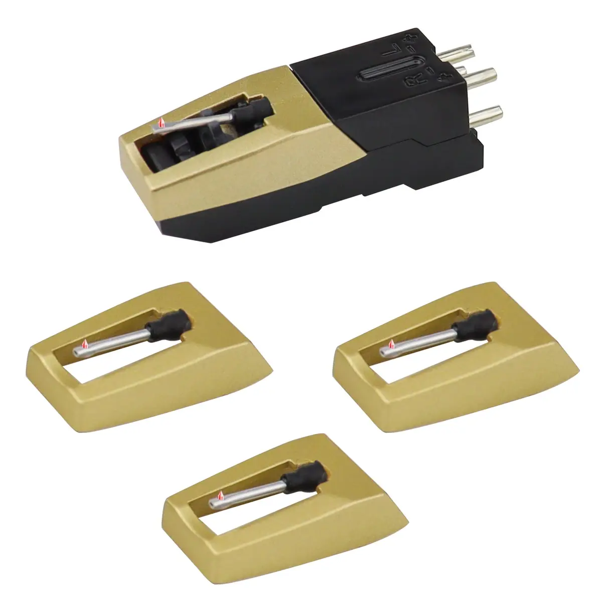banpa Gold Turntable Cartridge with Diamond Stylus Replacement | Fits Crosley, ION, Pyle, Jensen, Victola, Teac & More - main product image