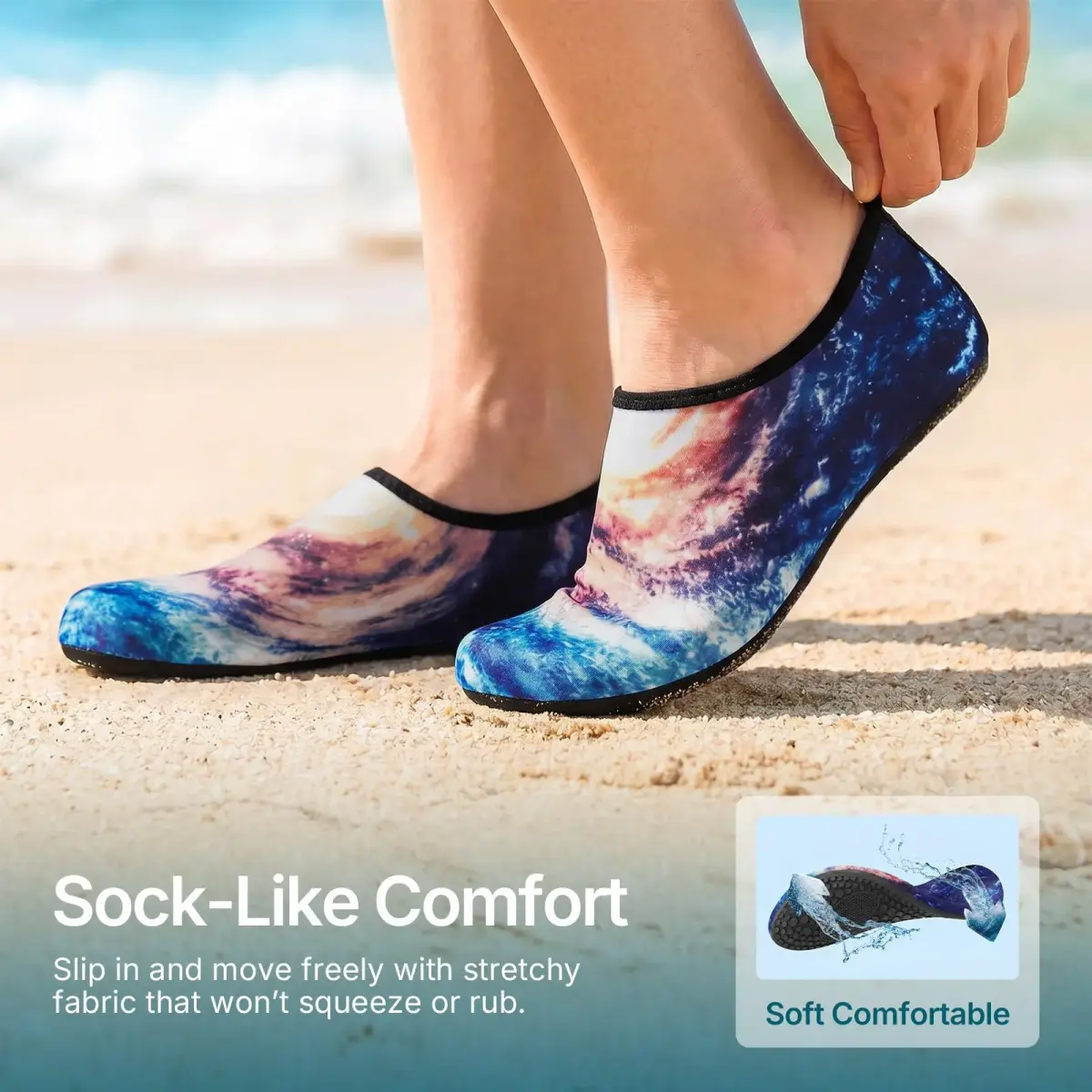 ATHMILE Water Shoes for Women & Men - Quick Dry Aqua Socks with Non-Slip Sole (US Women 11.5-12.5/Men 10.5-11.5) - view 4