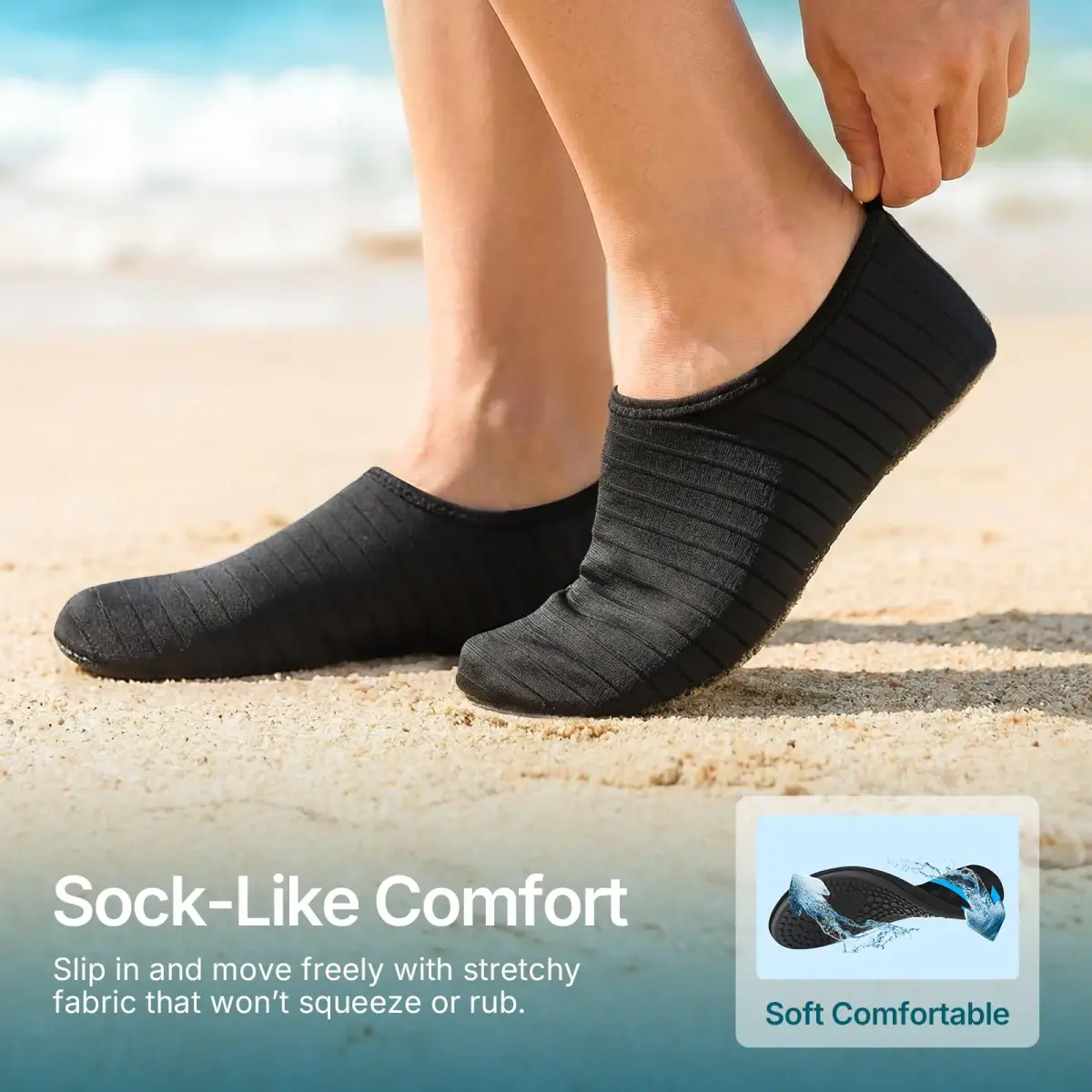ATHMILE Water Shoes for Women & Men, Quick-Dry Aqua Socks with Non-Slip Sole | Size 3-4 Women/2-3 Men - view 4