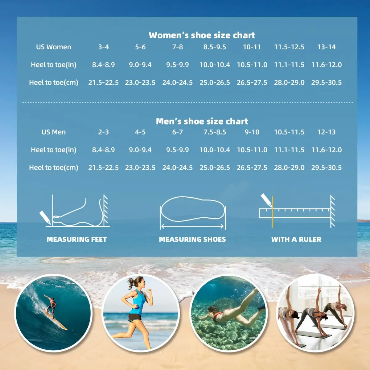 ATHMILE Water Shoes for Women & Men Quick-Dry Aqua Socks (US Women's 7-8 / Men's 6-7) | Breathable Barefoot Beach Footwear - view 7
