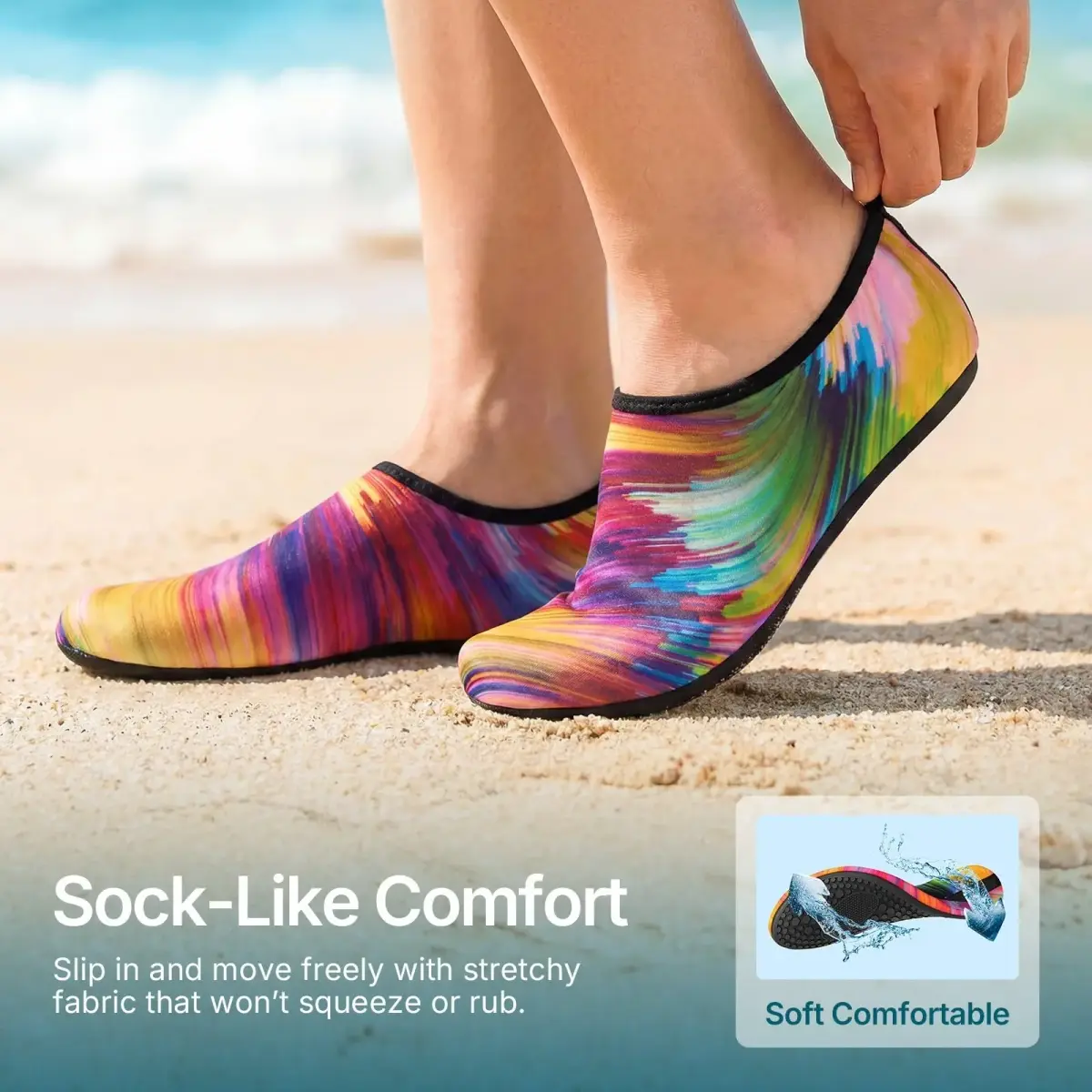 ATHMILE Quick-Dry Water Shoes for Women & Men | 24.5cm (9.6in) | Breathable Barefoot Aqua Socks - view 4