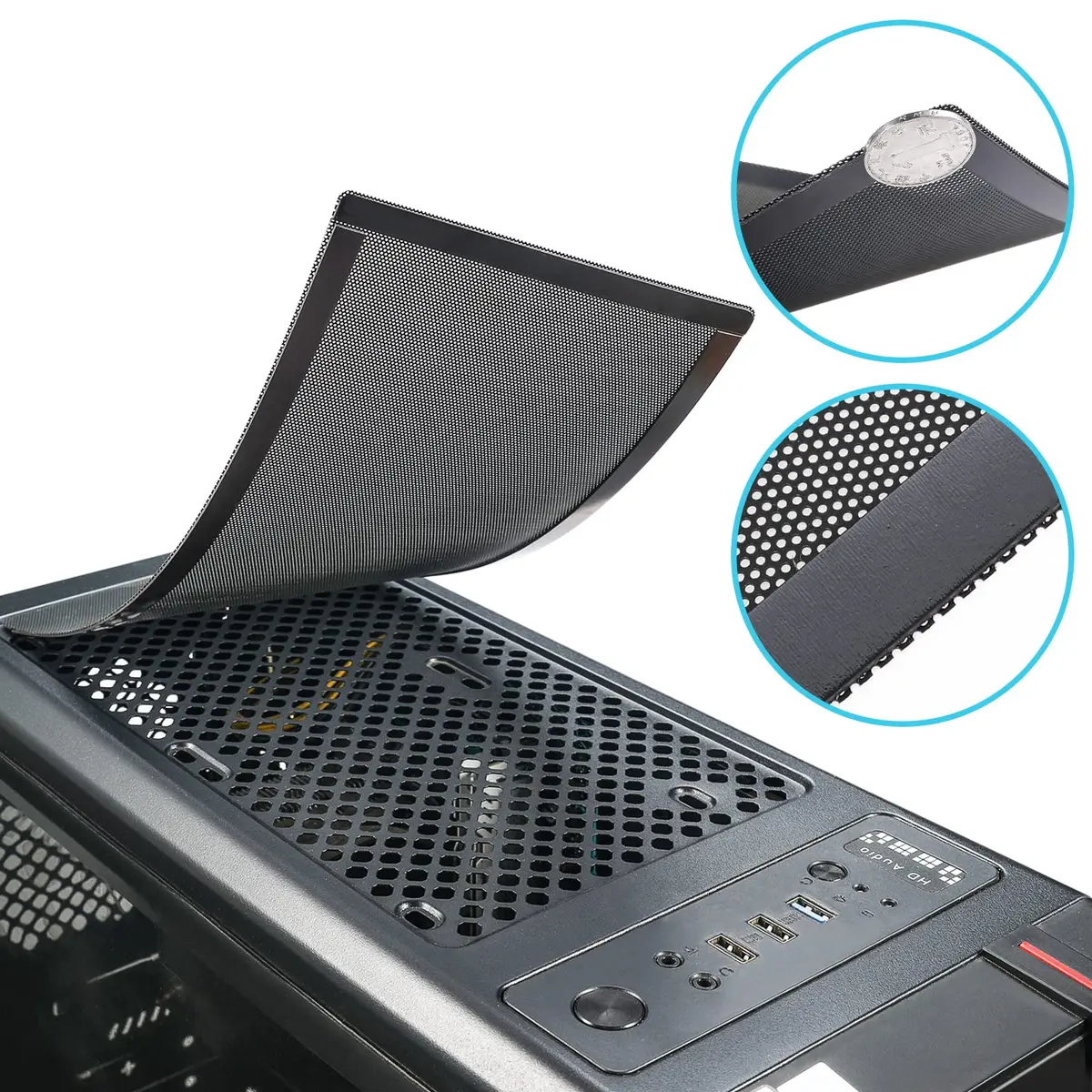 YSSHUI Magnetic PC Case Dust Mesh Filter 360x120mm (2 Pack) | Keeps PC Clean & Cool - view 3