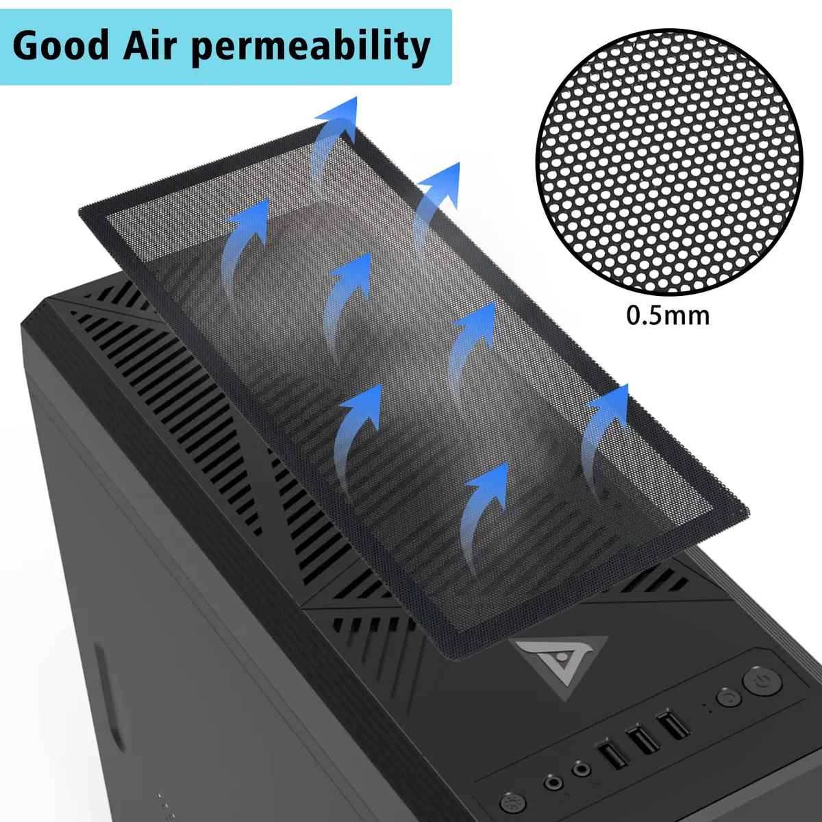 YSSHUI Magnetic PC Case Dust Mesh Filter 360x120mm (2 Pack) | Keeps PC Clean & Cool - view 4