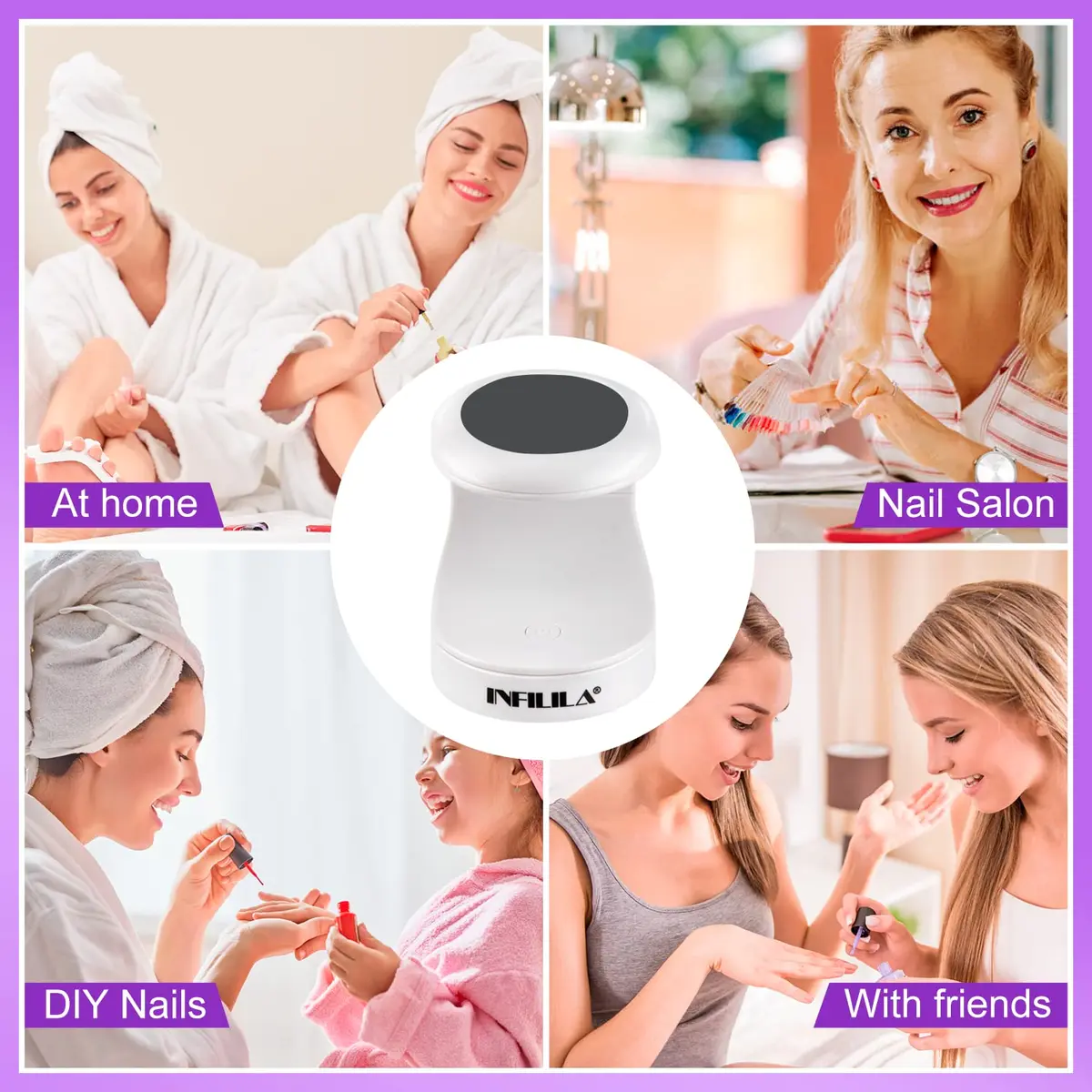 NXJ INFILILA Mini UV LED Nail Lamp 16W Black | Portable Single-Finger Gel Curing Light - view 6