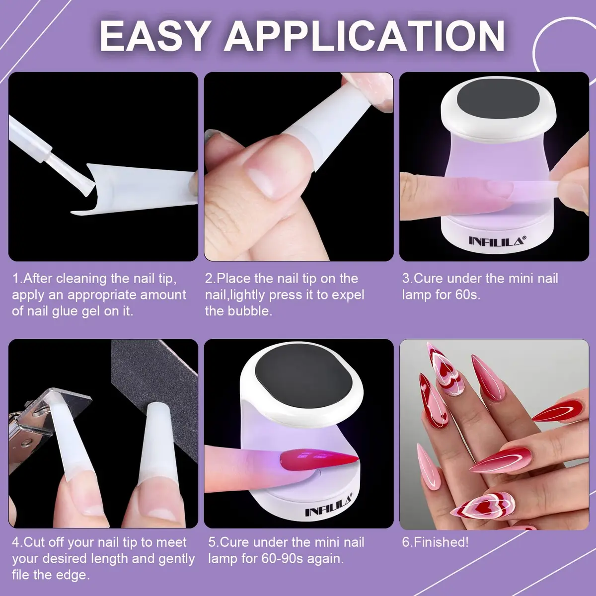 NXJ INFILILA Mini UV LED Nail Lamp 16W Black | Portable Single-Finger Gel Curing Light - view 7