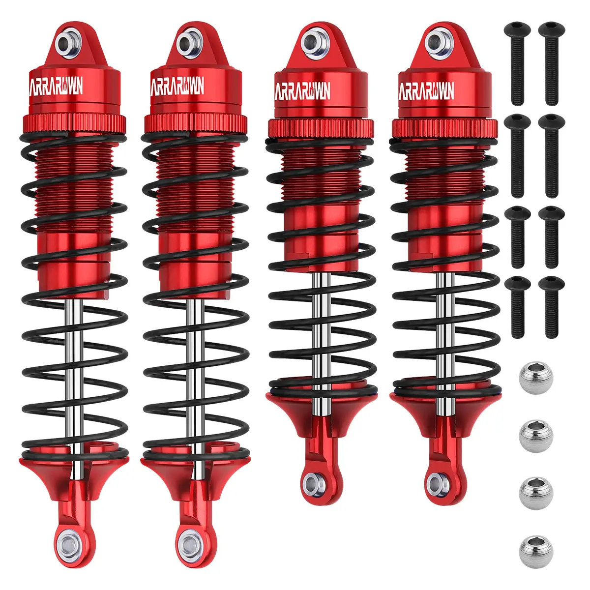 ARRAROWN 4PCS RC Car Shock Set 100mm/90mm Front & 115mm/105mm Rear | CNC Machined Alloy Upgrade - main product image