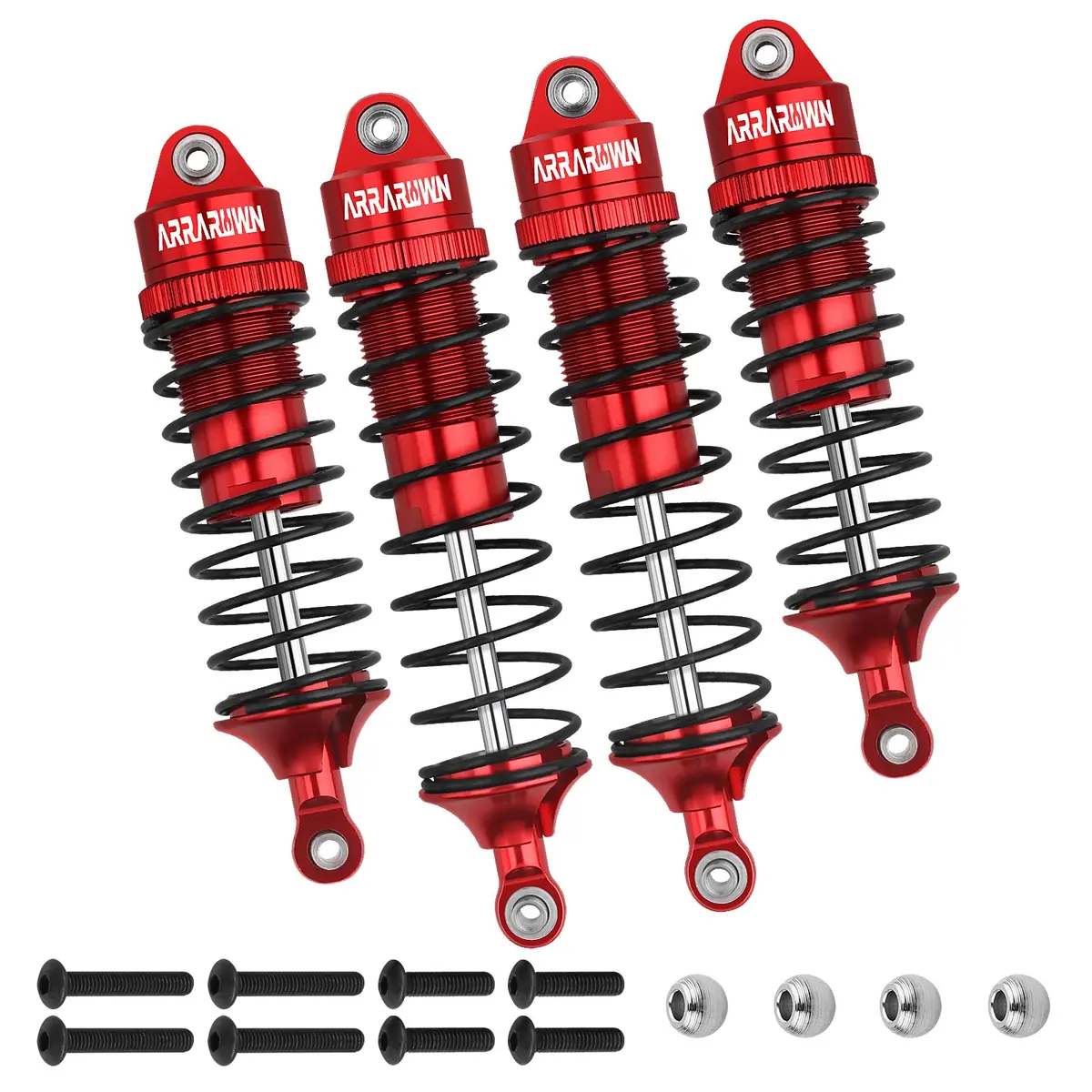 ARRAROWN 4PCS RC Car Shock Set 100mm/90mm Front & 115mm/105mm Rear | CNC Machined Alloy Upgrade - view 7